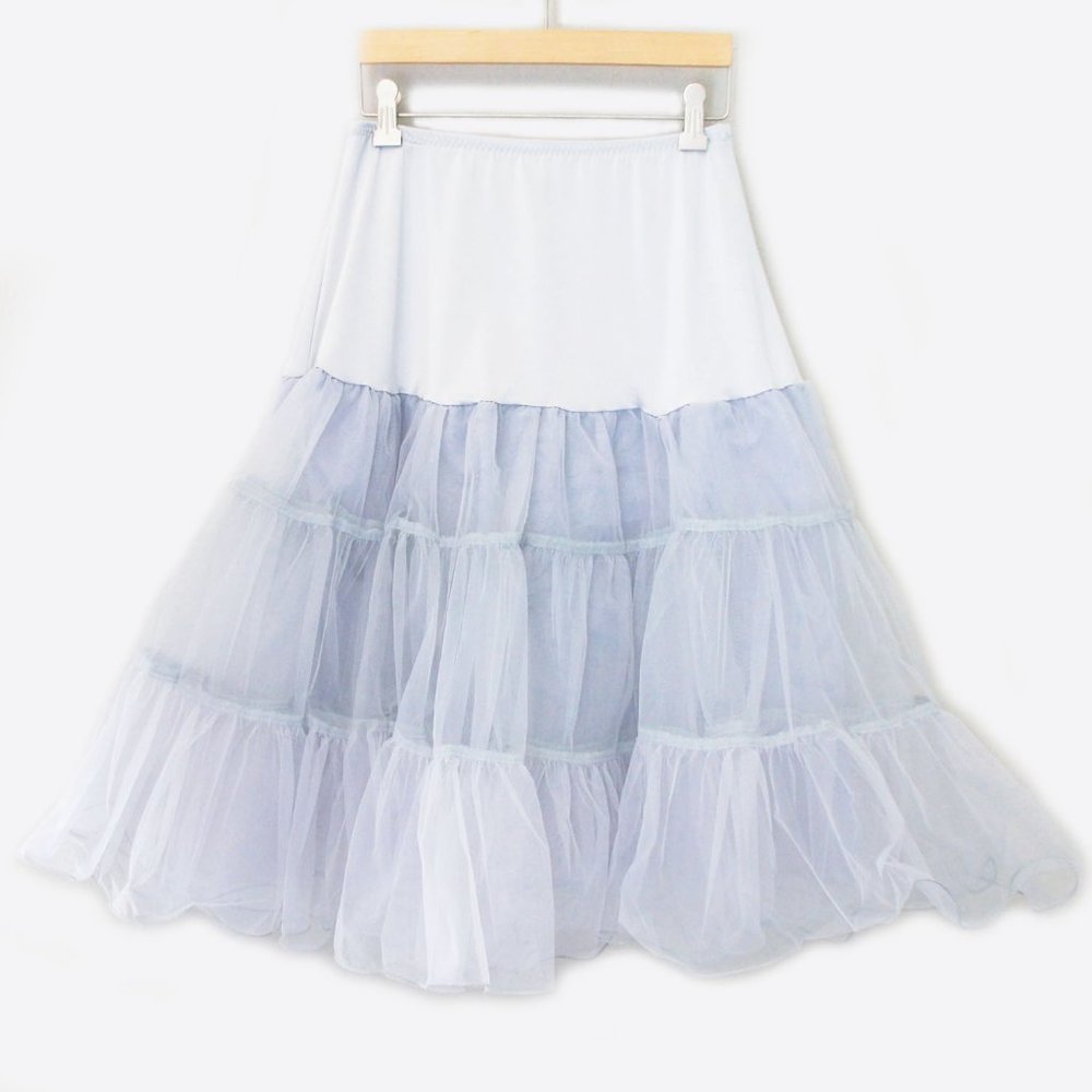 Retro Gray Petticoat Skirt 1950s Rockabilly Stiff Layered Crinoline Adds Volume